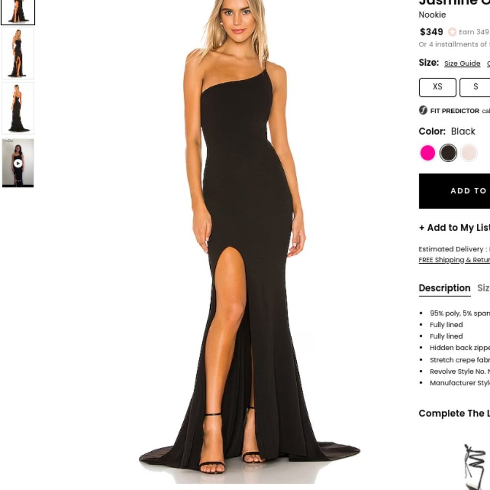 Nookie - Jasmine One Shoulder Gown - MEDIUM